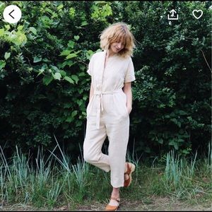 OffOn Black Linen Jumpsuit
